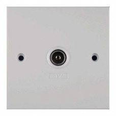 White Single Coax IEC Outlet Plate